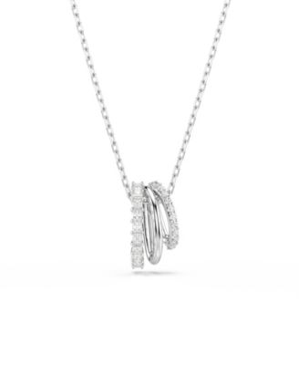 Rhodium-Plated Brass Rings Necklace