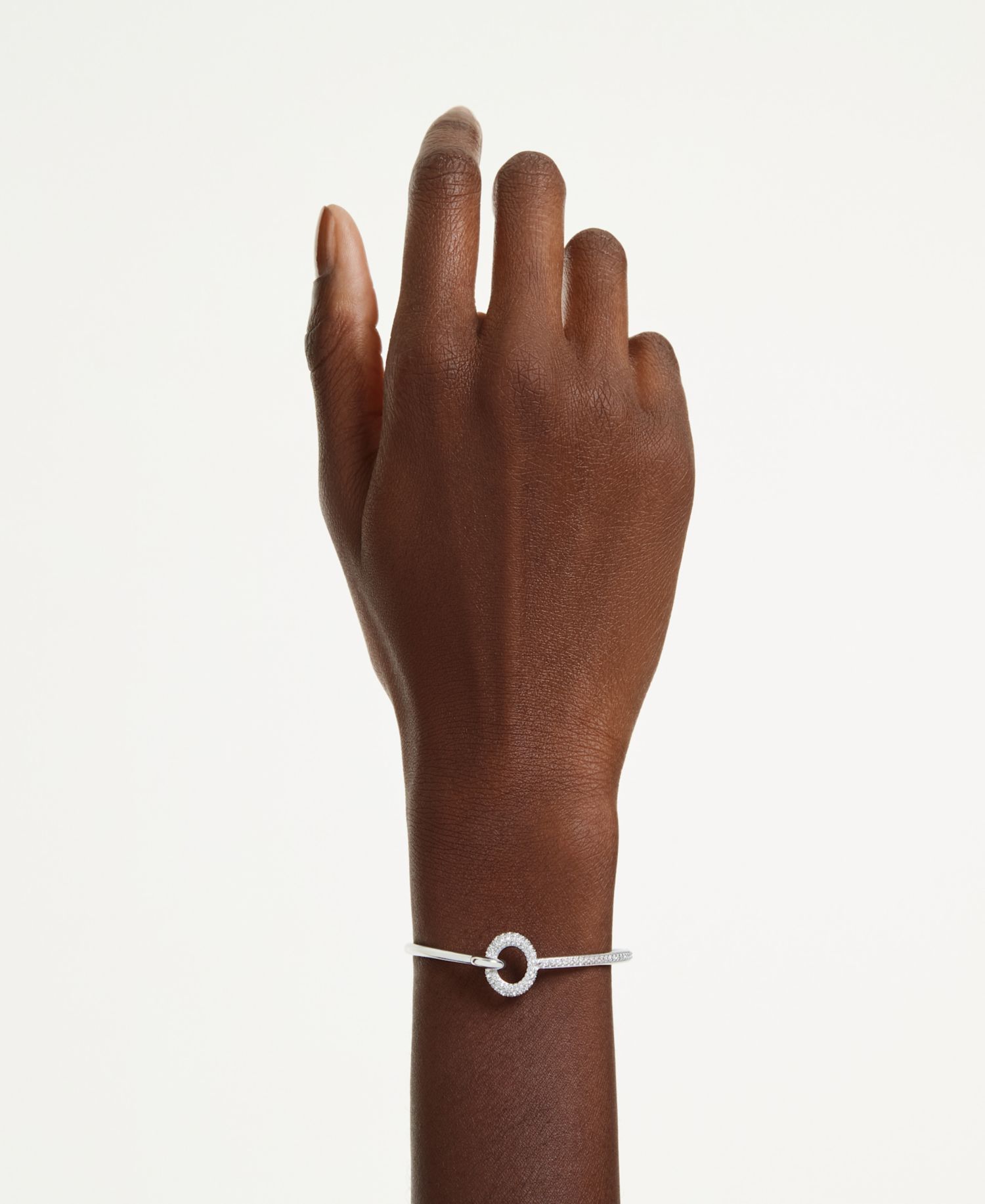 Rhodium-Plated Dextera Bangle Bracelet