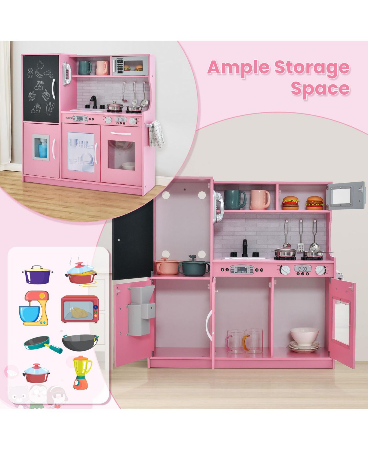 Детский игровой набор SUGIFT Toddler Kitchen Interactive Blackboard Playset, Ages 3-6 — фото 9