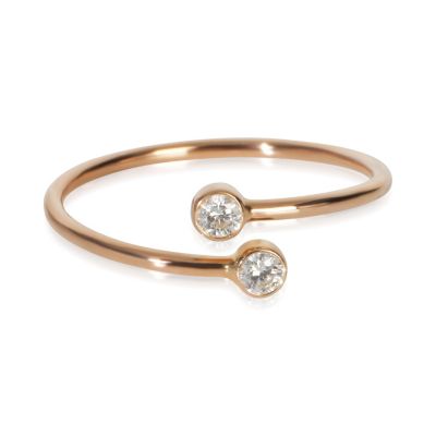 Pre-Owned Tiffany and Co Rose Gold Diamond Elsa Peretti Hoop Ring