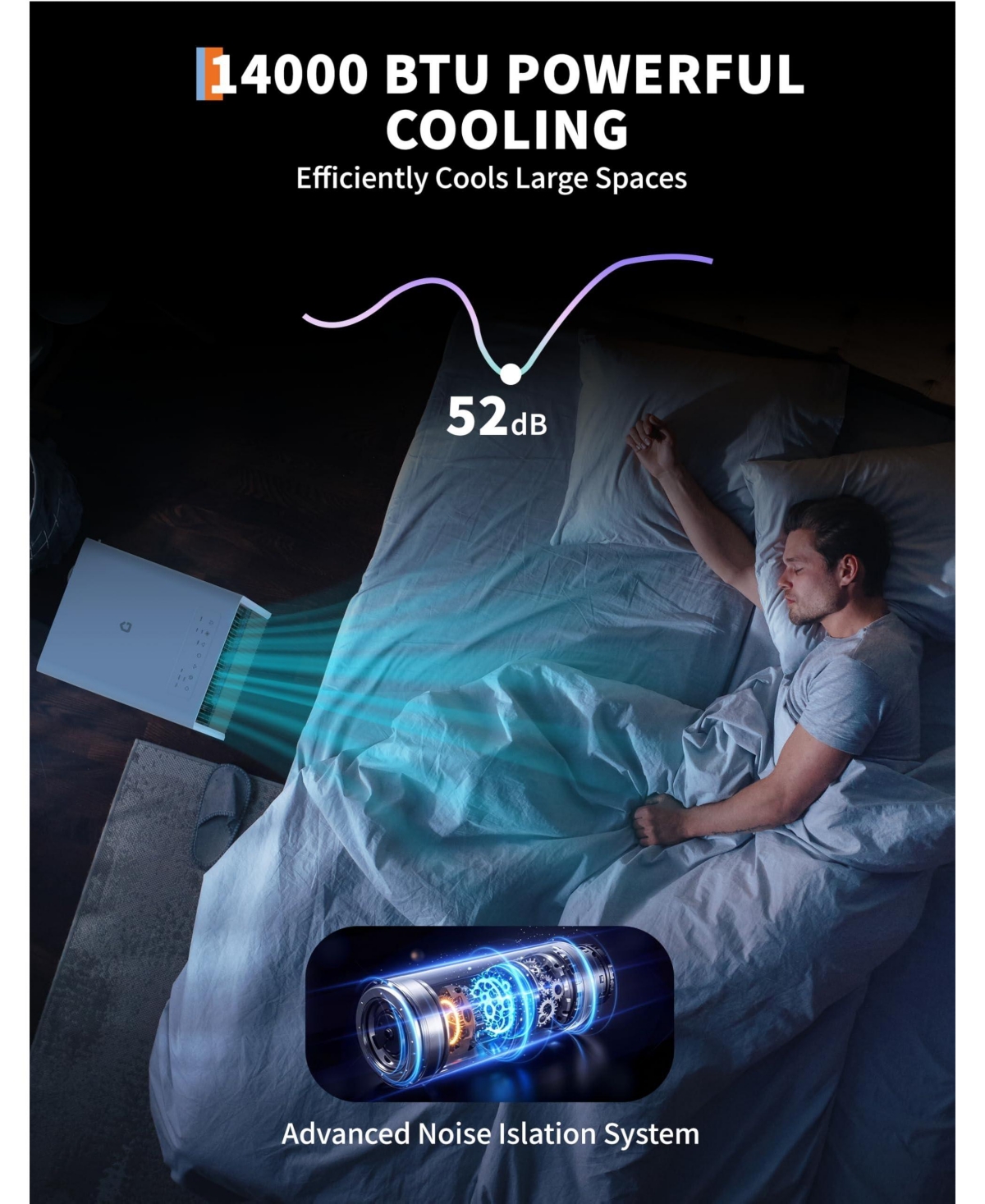 Xo 14,000 Btu Portable 3-in-1 Air Conditioner with Remote, Led Display