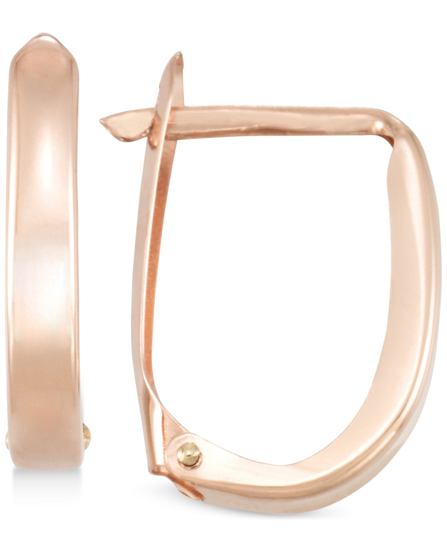 Polished U-Hoop Earrings in 10k Gold