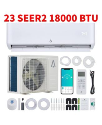23 SEER2 208-230V Wall-Mounted Ductless AC Unit, 18000BTU Mini Split Air Conditioner with Heater Cools Rooms Up to 1250 Sq. Ft.