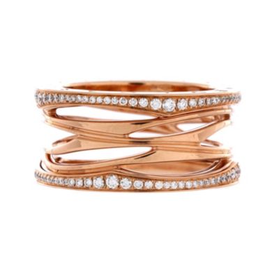 Pre-Owned Bvlgari B.Zero1 Design Legend Zaha Hadid Four Band Ring - 18k rose gold