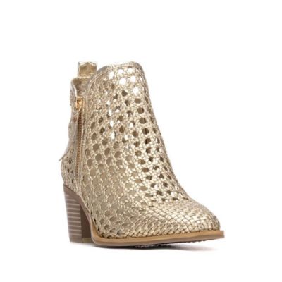 gold dress booties Giselle Gold Dipped Ankle Boots main image 1