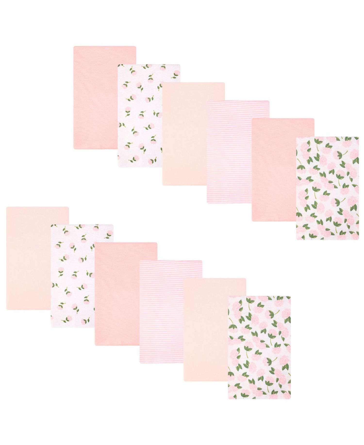 Girl Cotton Poly Flannel Burp Cloths Bundle