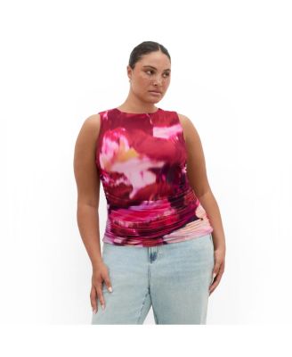 Women's Lidia Ruched Print Top
