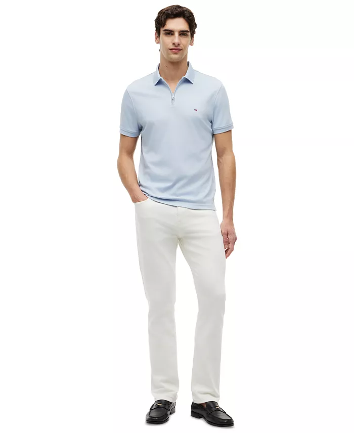 Men's Performance Oxford Zip Regular-Fit Polo Shirt - thumbnail 2