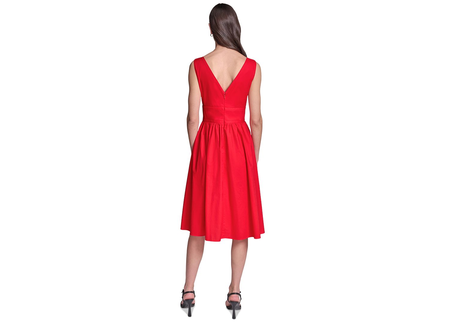 Women's Double Bow Fit & Flare Midi Dress