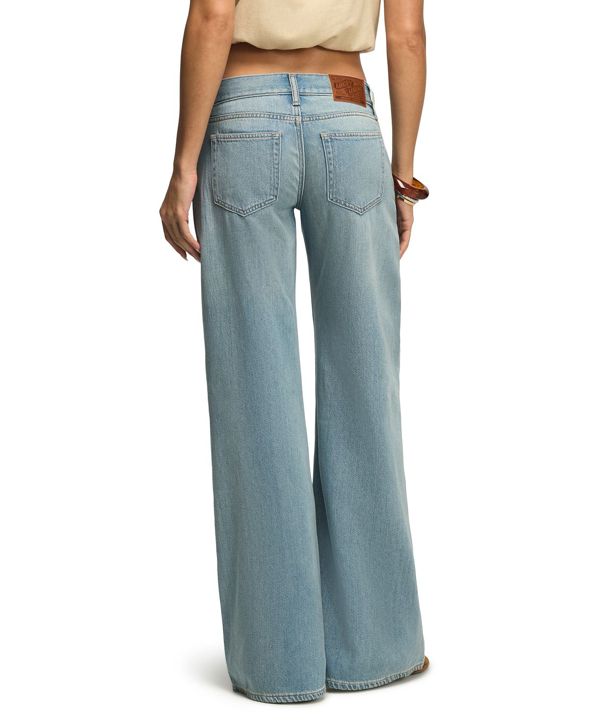 Lucky Brand Women's Liquid Luxe Low-Rise Ultra Wide-Leg Jeans view 5 — MAYCSS fashion products