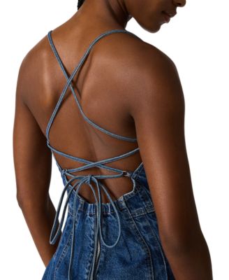 denim jumper dress for sale Denim Button-front Jumper Dress With Pockets