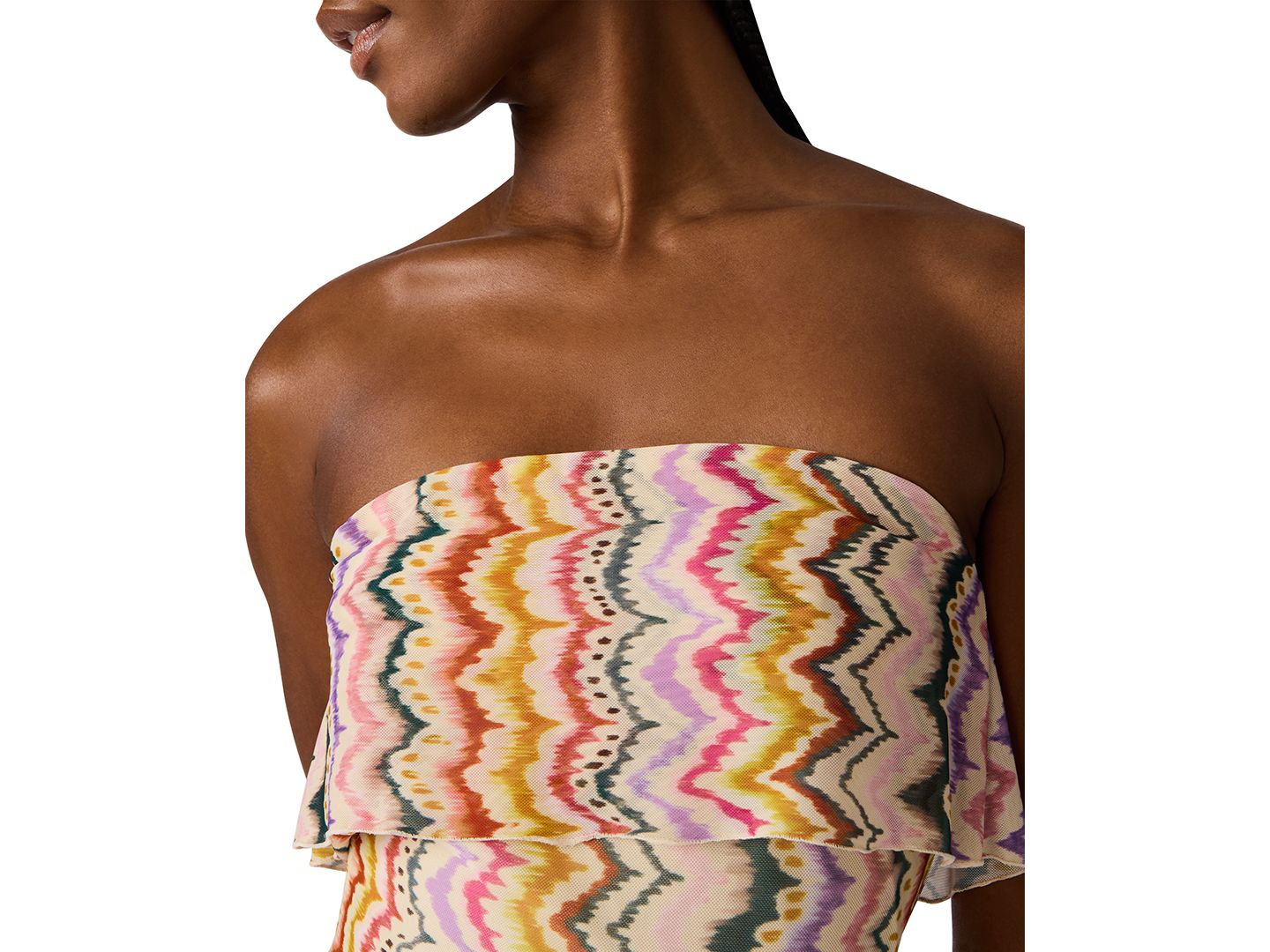 Женское платье Steve Madden Bryar Strapless Mini Mesh, цвет: Разноцветный — фото 4