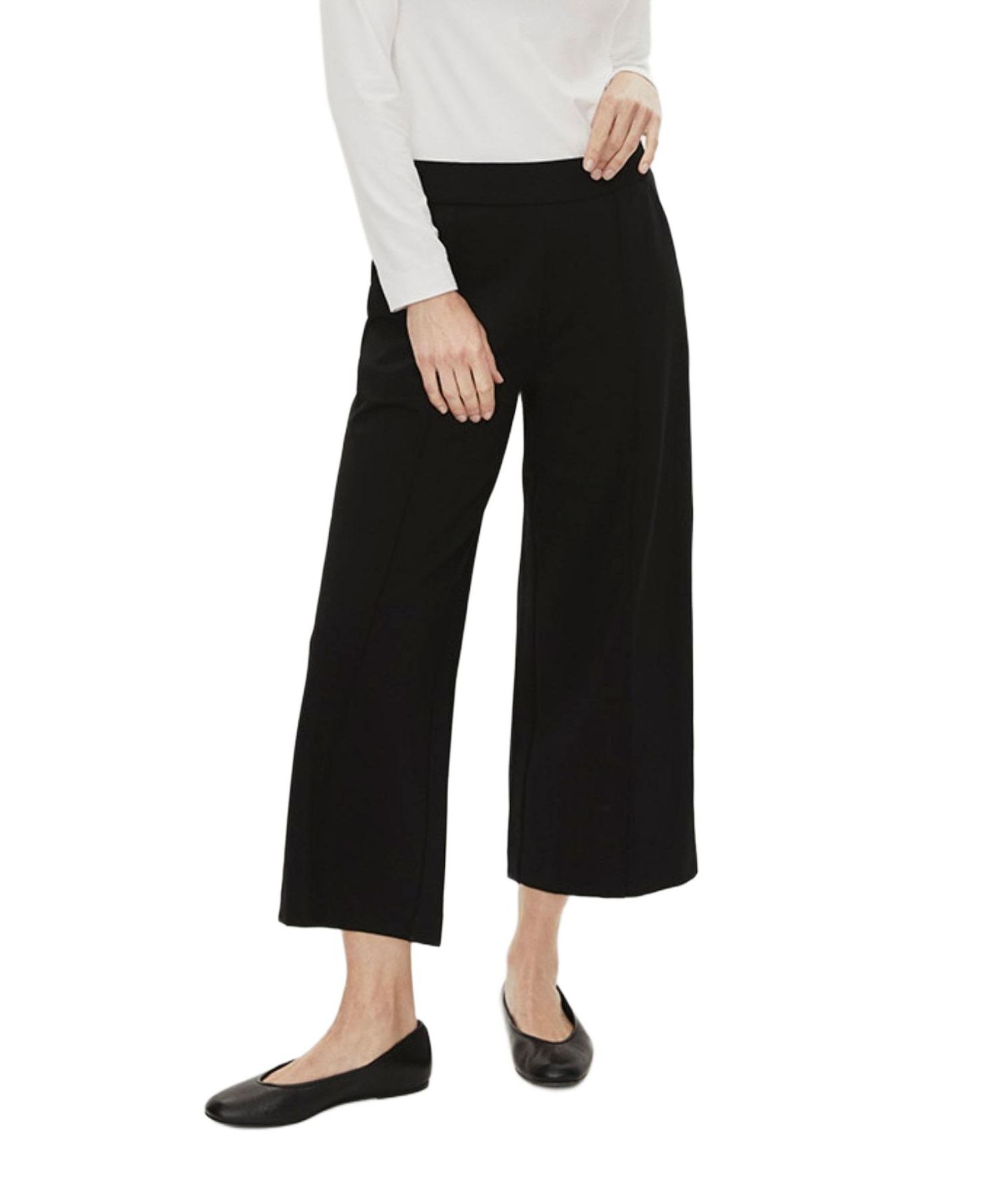 Women's Mid-Rise Cropped Wide-Leg Trousers