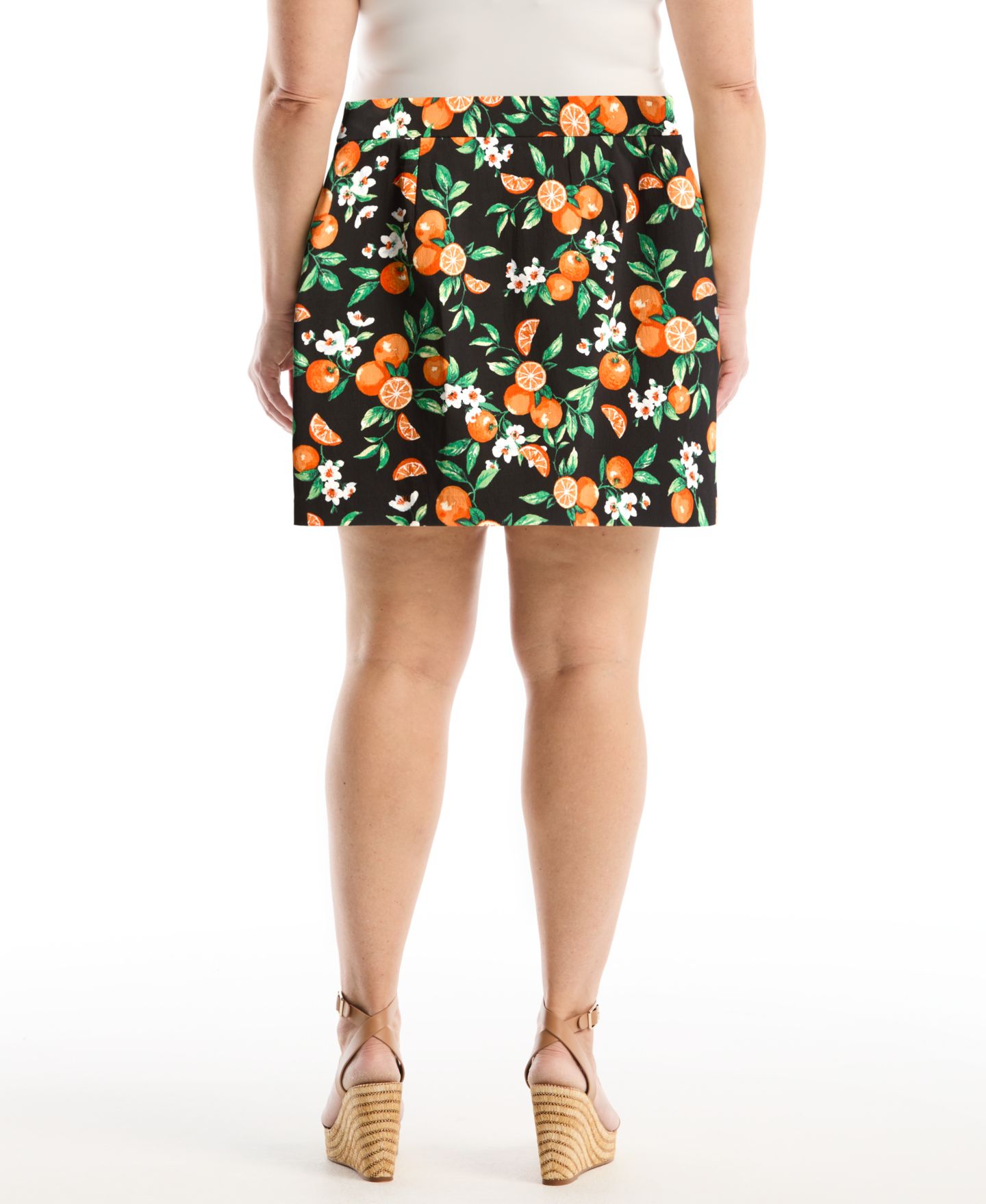 Женская юбка-шорты Rafaella Plus Size Orange Print Horse Bit Belted Skort, цвет: Nectarine — фото 5