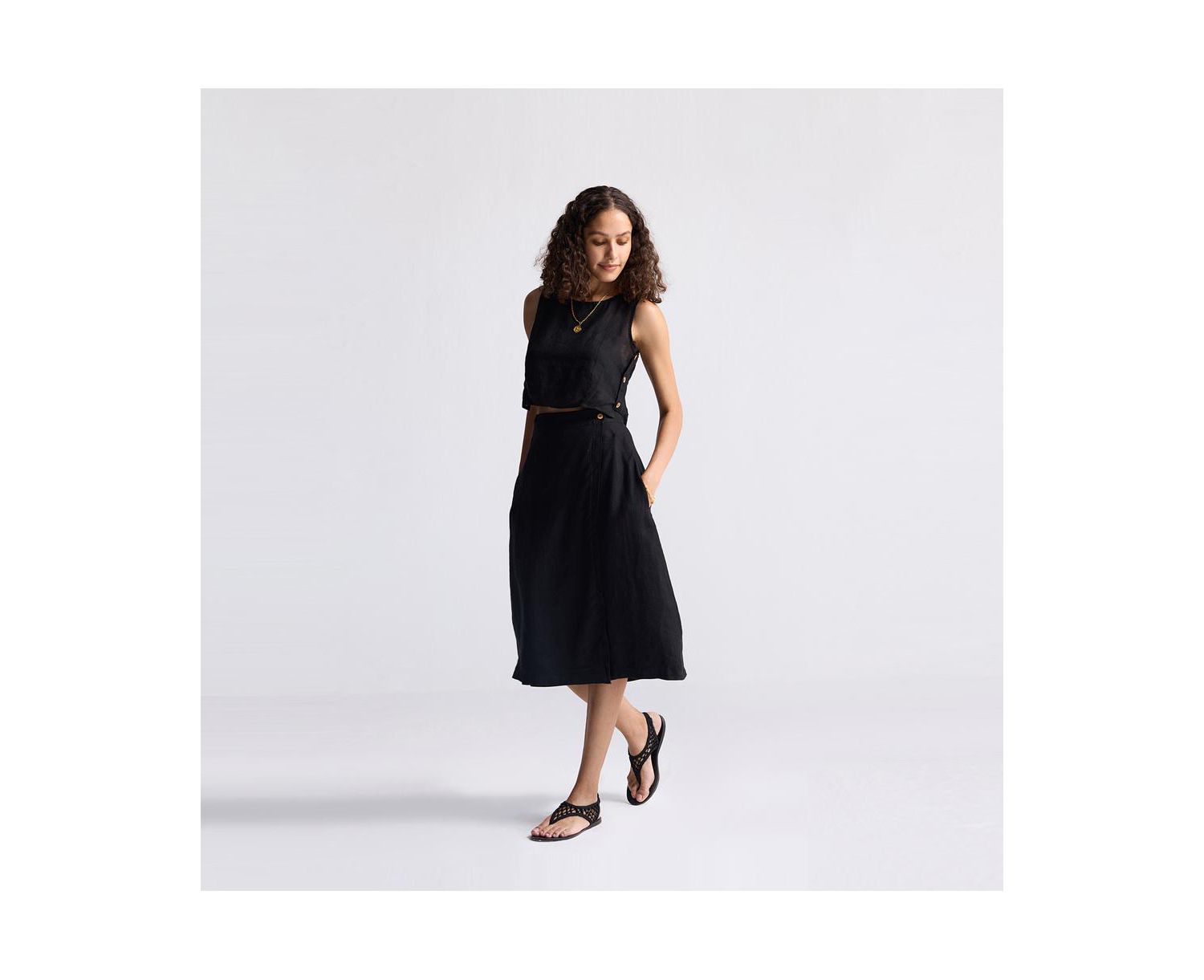 Women's Overlap Midi Skirt