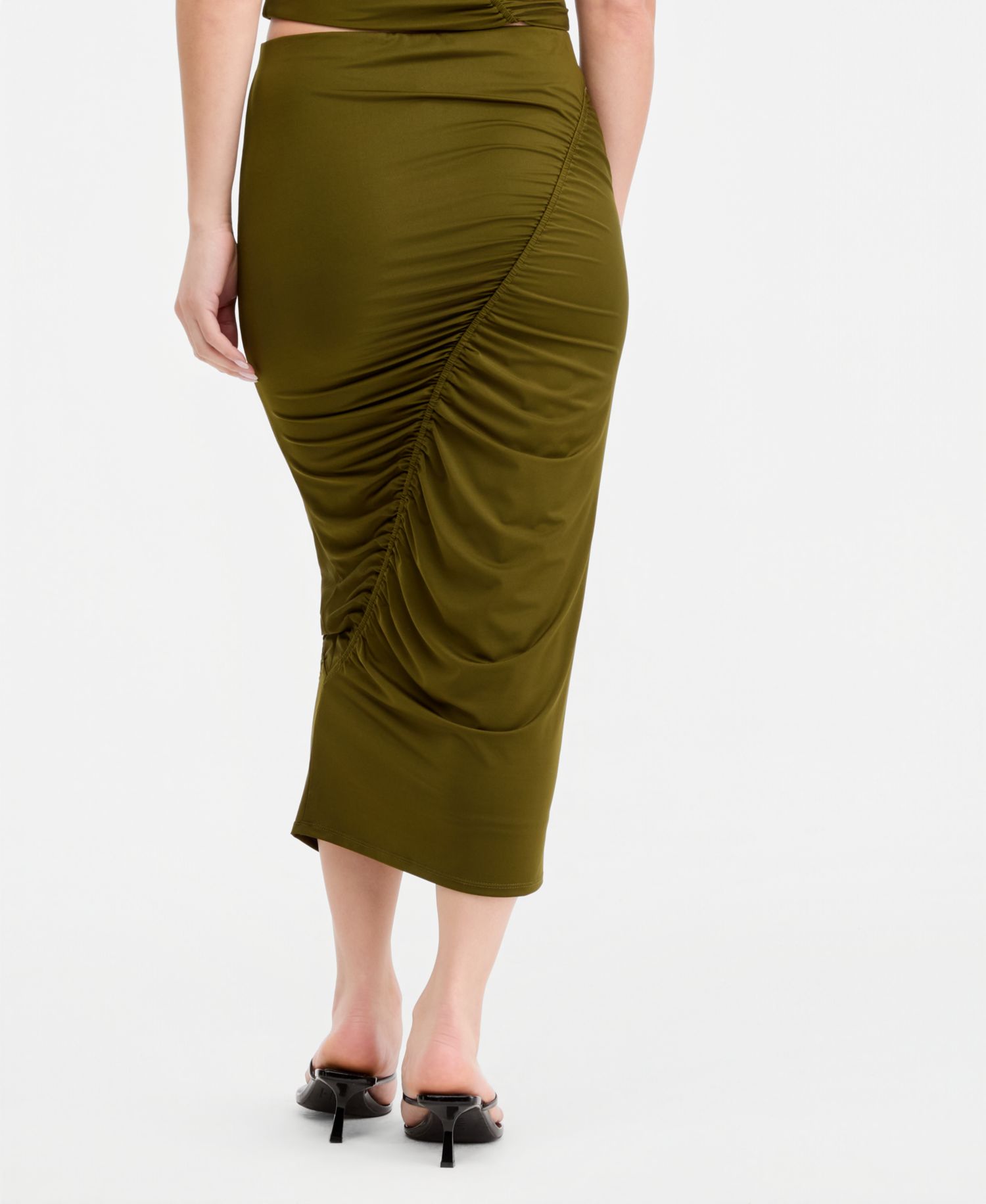 Women's Ruched Midi Skirt