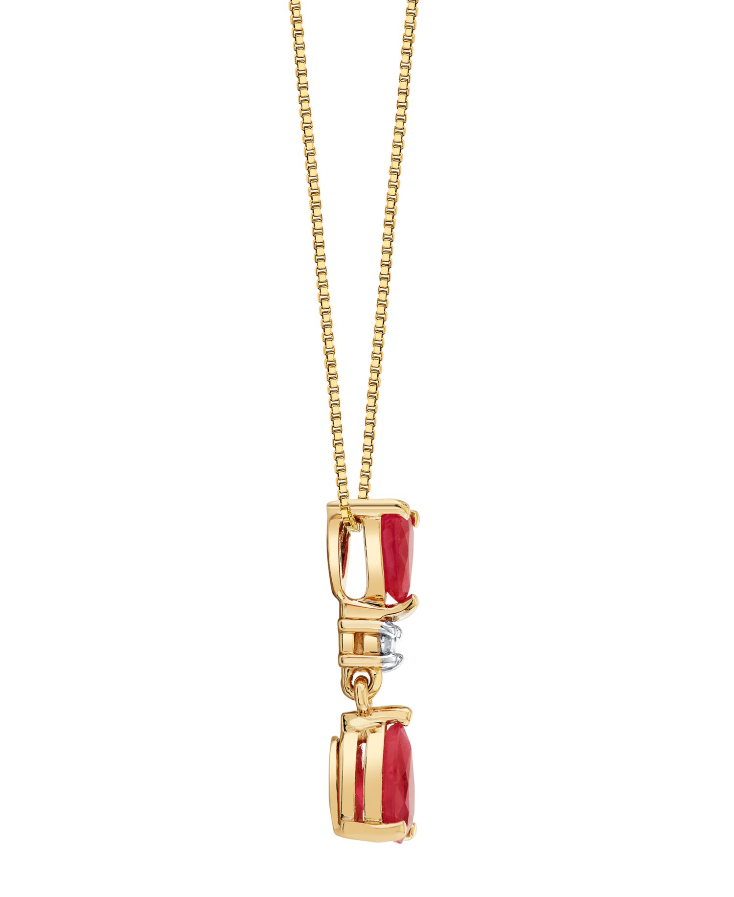 Ruby (5/6 ct. t.w.) & Diamond Accent Pendant Necklace in 10k Yellow Gold