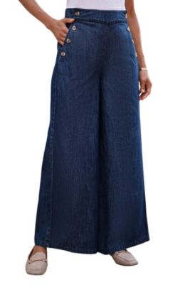 Women's Chambray Wide Leg Trousers