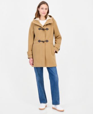 Women's Faux-Fur-Lined Hooded Toggle Coat