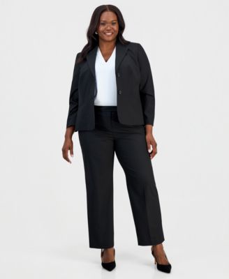 Plus Size Washable Bi-Stretch Straight-Leg High-Rise Pants