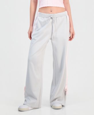 Women's Wide-Leg Bow-Detail Track Pants