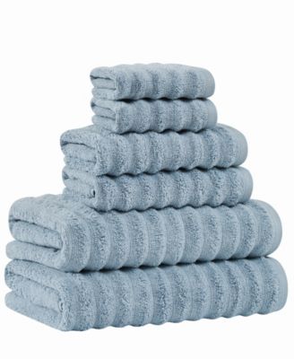 Ribbed Zero Twist Cotton 6-Piece Towel Set