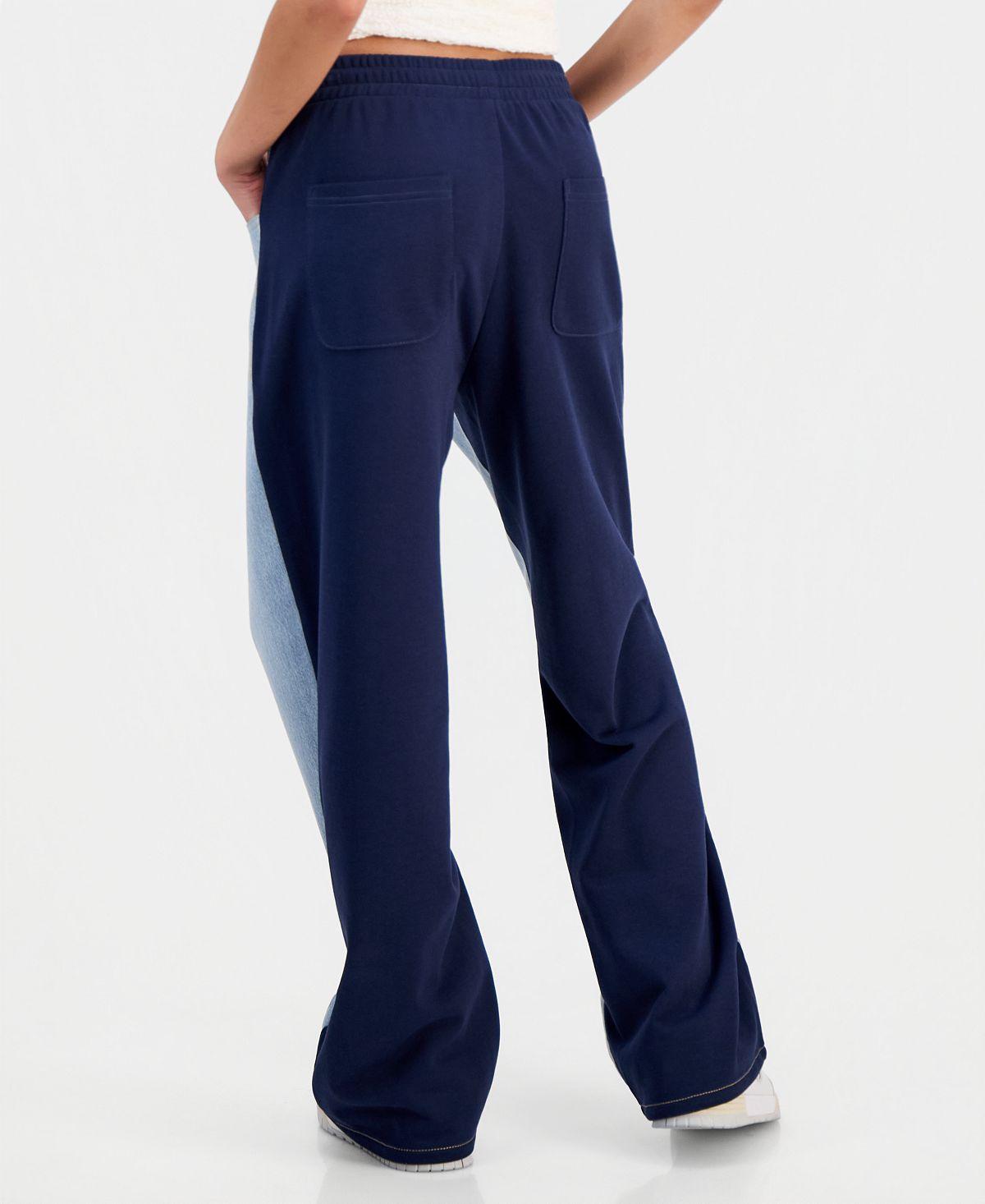 FVR DRM Juniors' Hybrid Denim Wide Leg Sweatpants view 4 — MAYCSS fashion products