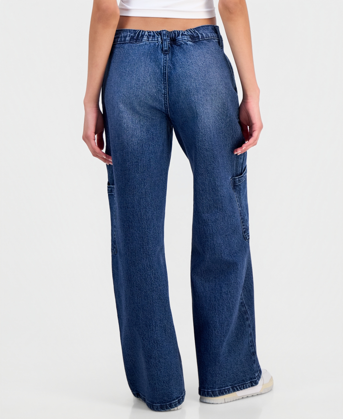 Celebrity Pink Women's Mid-Rise Wide-Leg Cargo Jeans