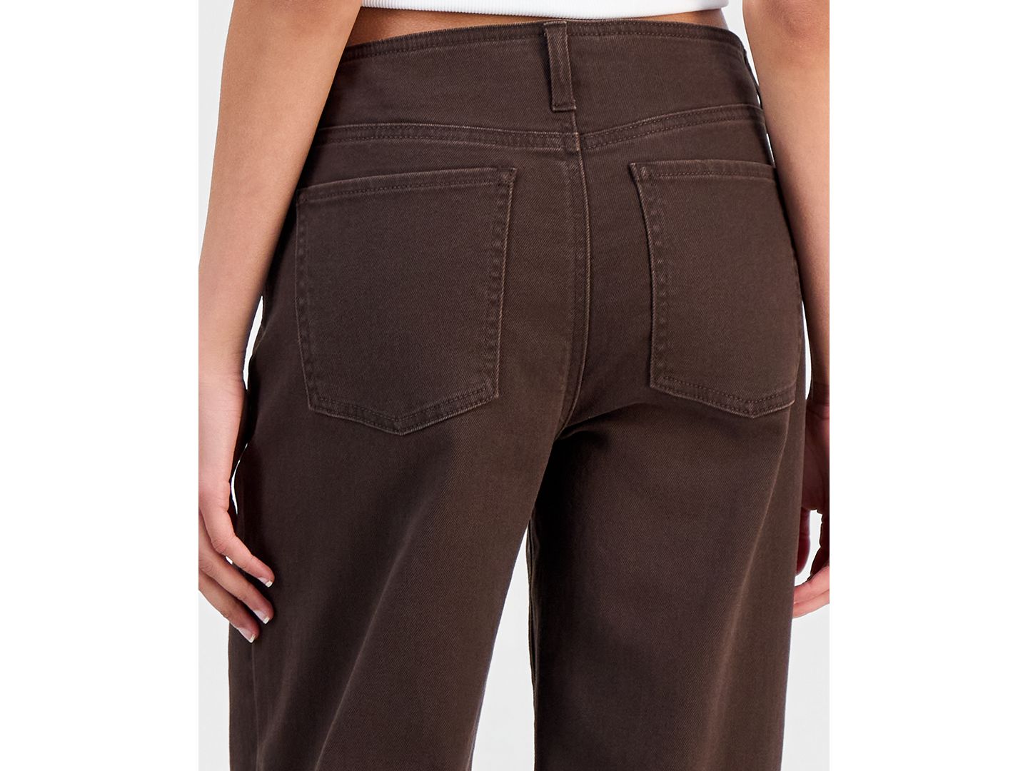 Женские джинсы Celebrity Pink Juniors' No-Waist Mid-Rise Baggy, цвет: Коричневый — фото 10