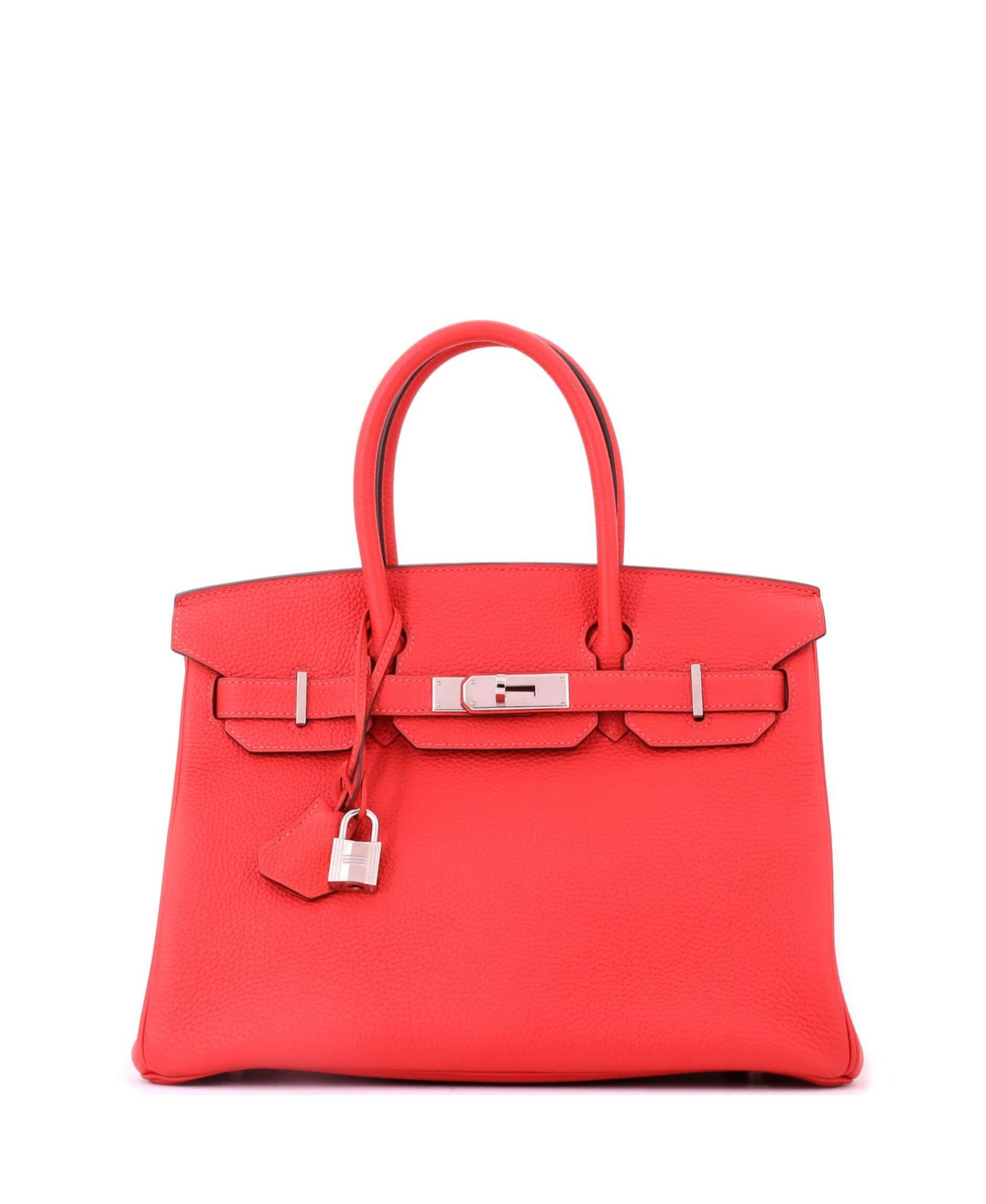 Birkin 30 Handbag Red Togo with Palladium Hardware