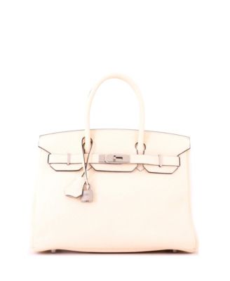 Birkin 30 Handbag Light Clemence with Palladium Hardware