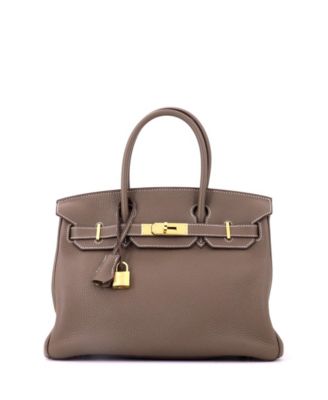 Birkin 30 Handbag Grey Togo with Gold Hardware