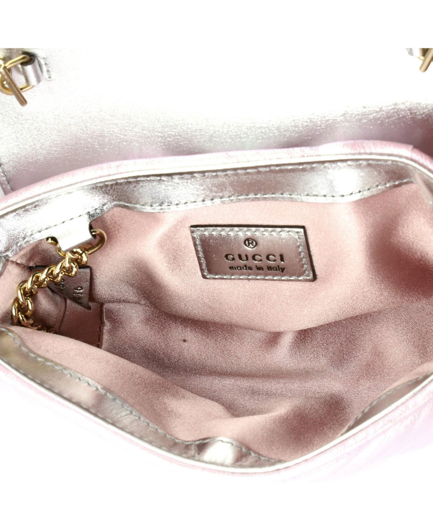 Super Mini GG Marmont Flap Bag Chevron Iridescent Leather