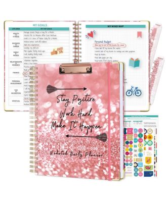 Spiral Planner Undated Daily Weekly Monthly Hourly Work Hardcover