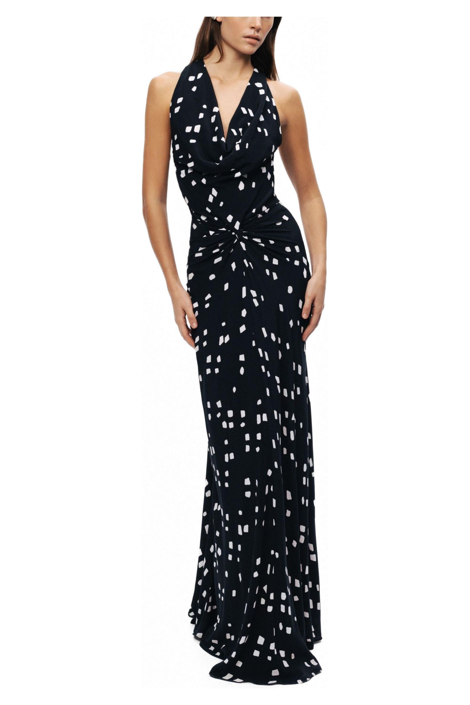 Women's Printed Halter Neck Maxi Dress