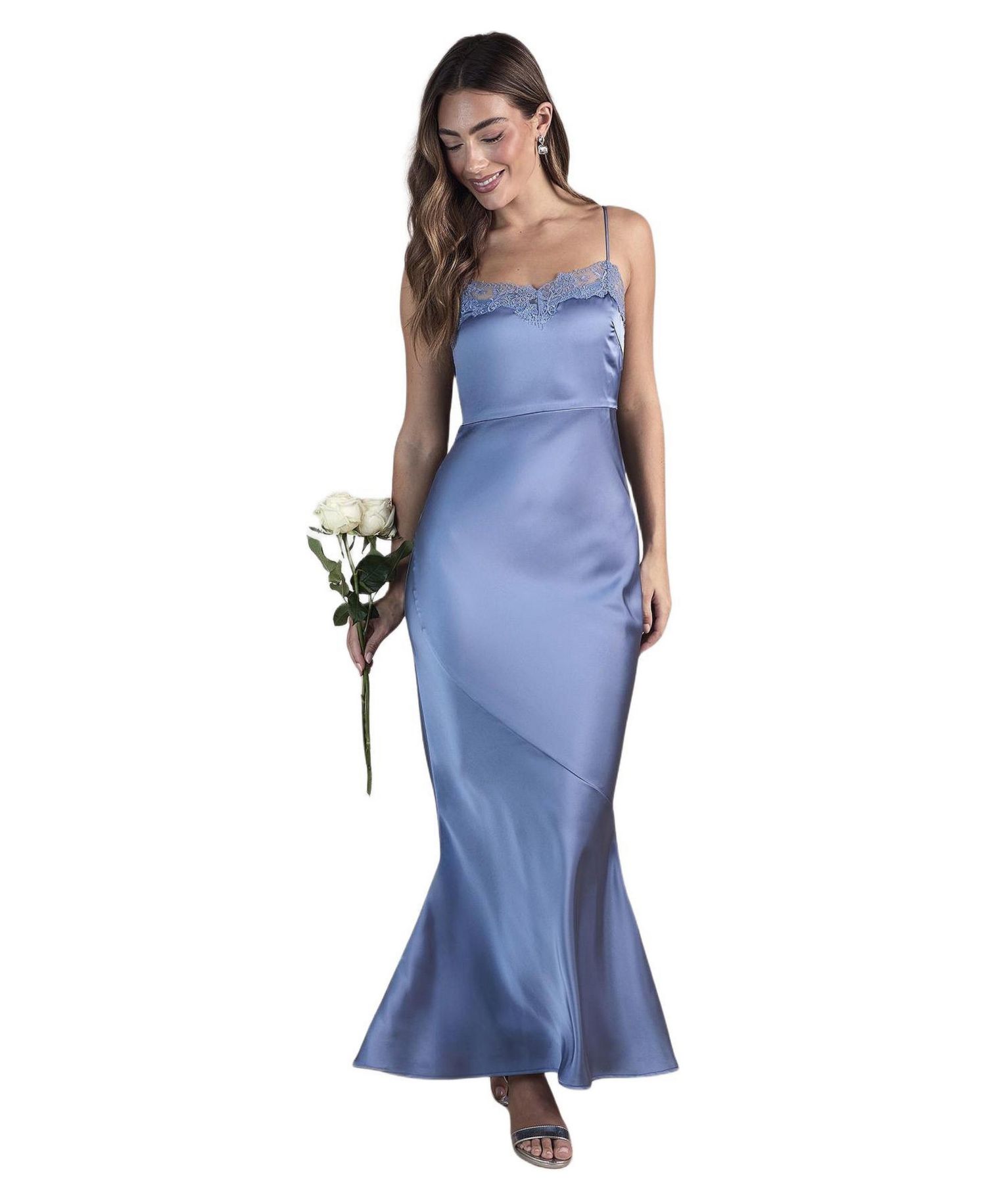 Women's Satin Maxi Bridesmaid Dress