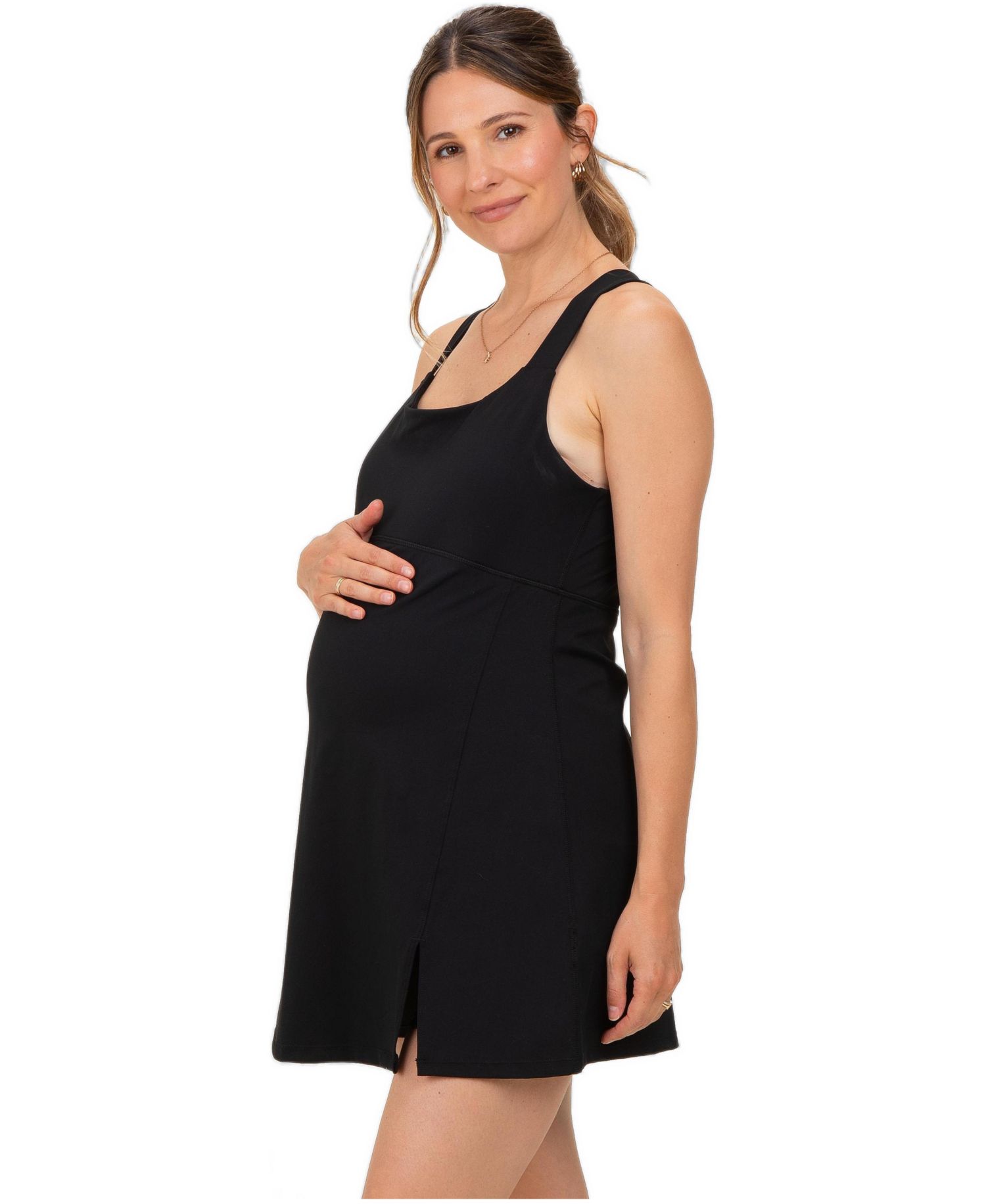 Women's Black Racerback Active Romper Dress