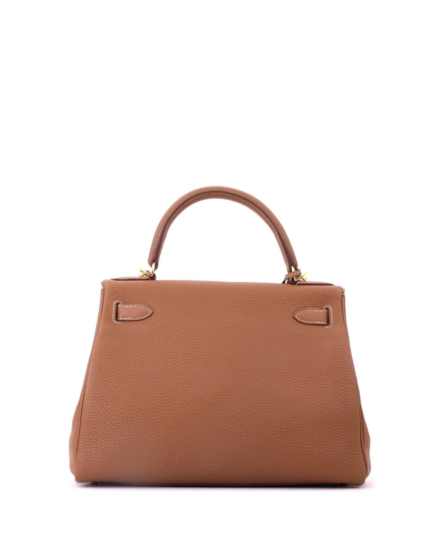 Kelly 28 Handbag Brown Togo with Gold Hardware