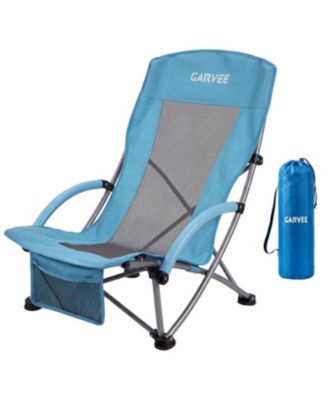 1 Pack Lightweight High Back Beach Chair, Folding Portable Camping Chairs for Camping, Beach, Travel