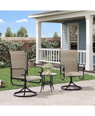 Set of 2 All-Weather Patio Swivel Rocker Chairs for Garden, Porch, Backyard