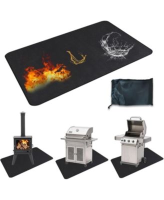 65" x 48" Under Grill Mat, Fireproof Waterproof BBQ Deck Protector for Patio