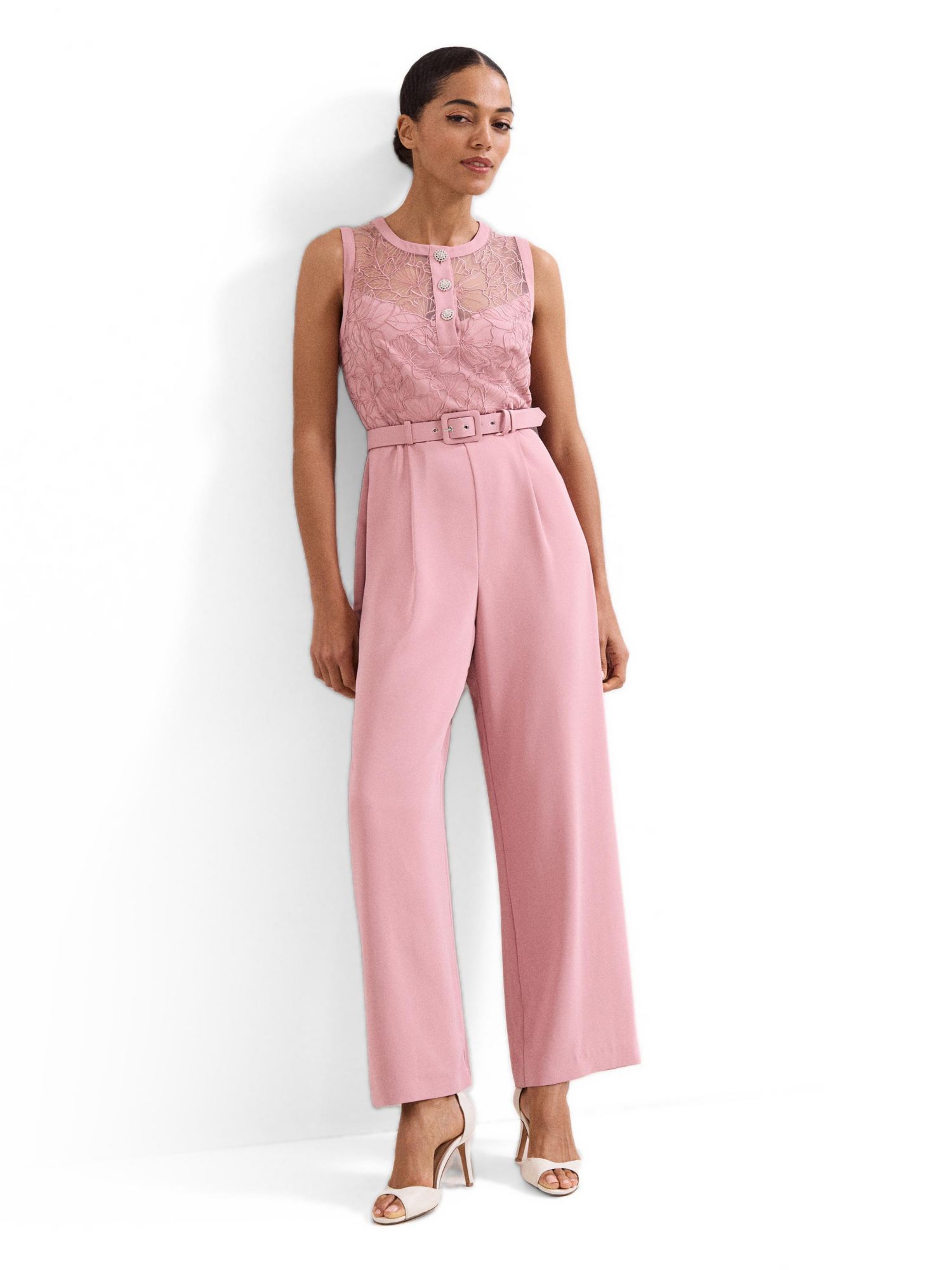 Women's Ivanna Lace Bodice Belted Jumpsuit