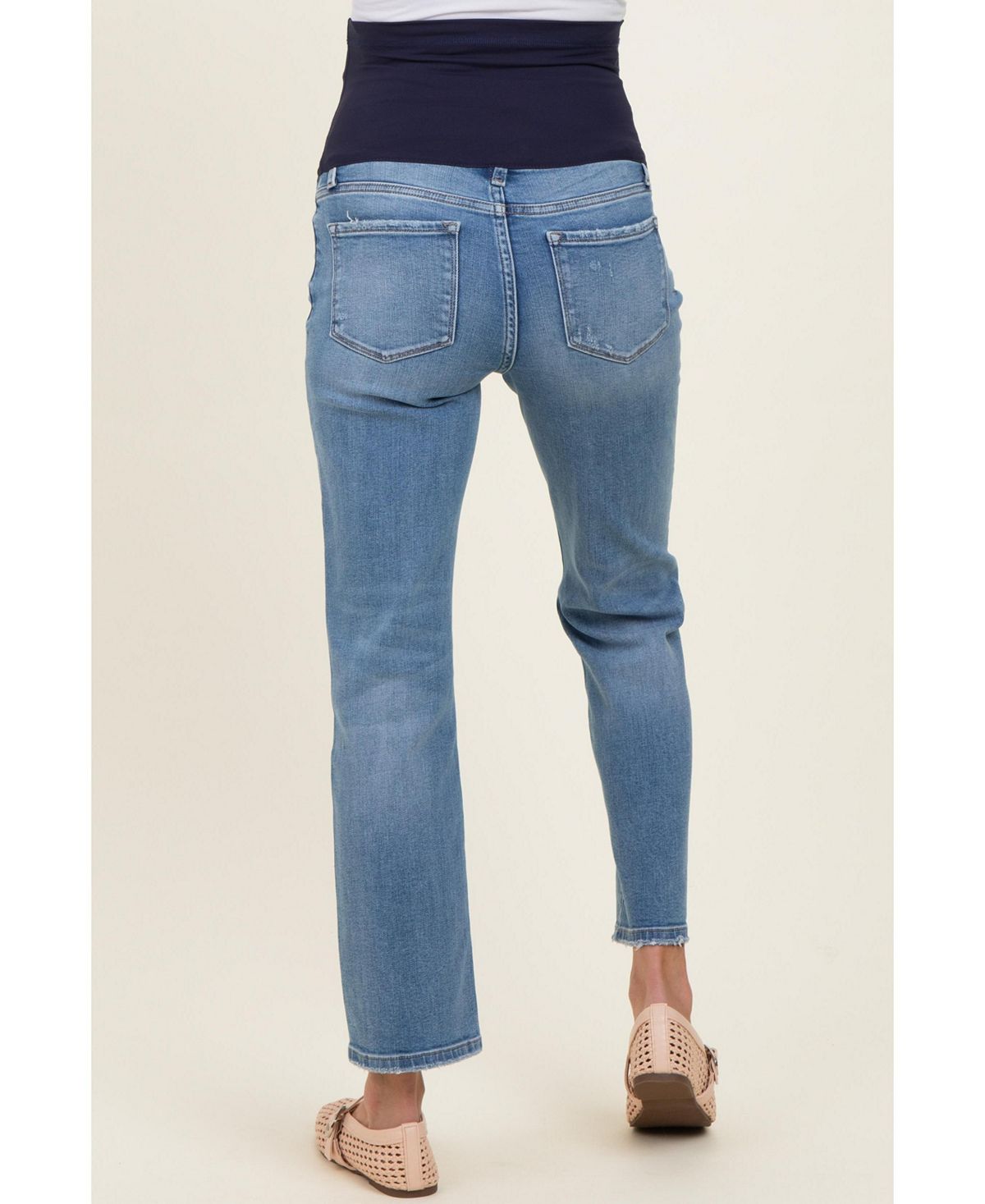 Pinkblush Women's Blue Ankle Slim Straight Leg Jeans view 4 — MAYCSS fashion products