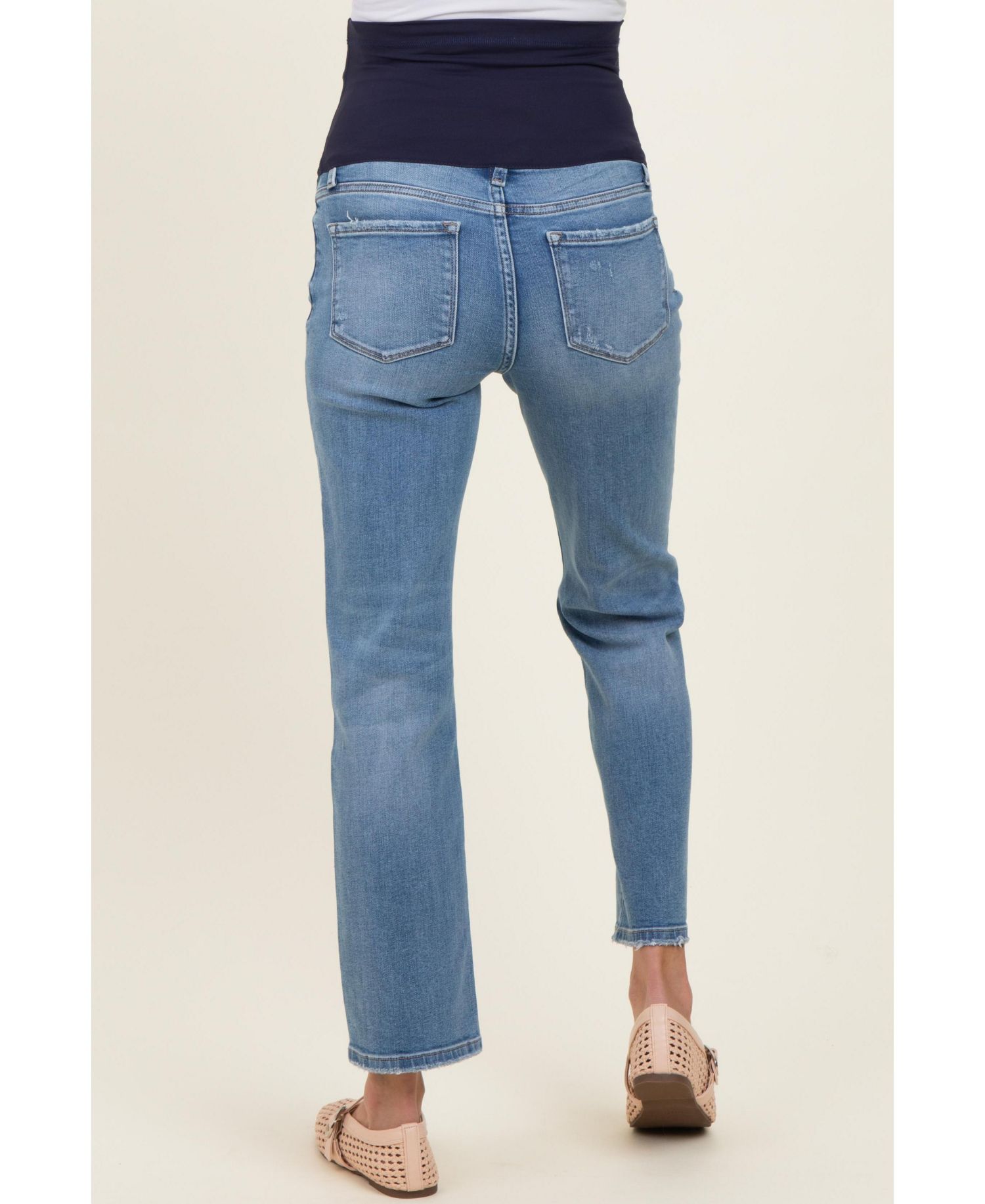 Women's Blue Ankle Slim Straight Leg Jeans