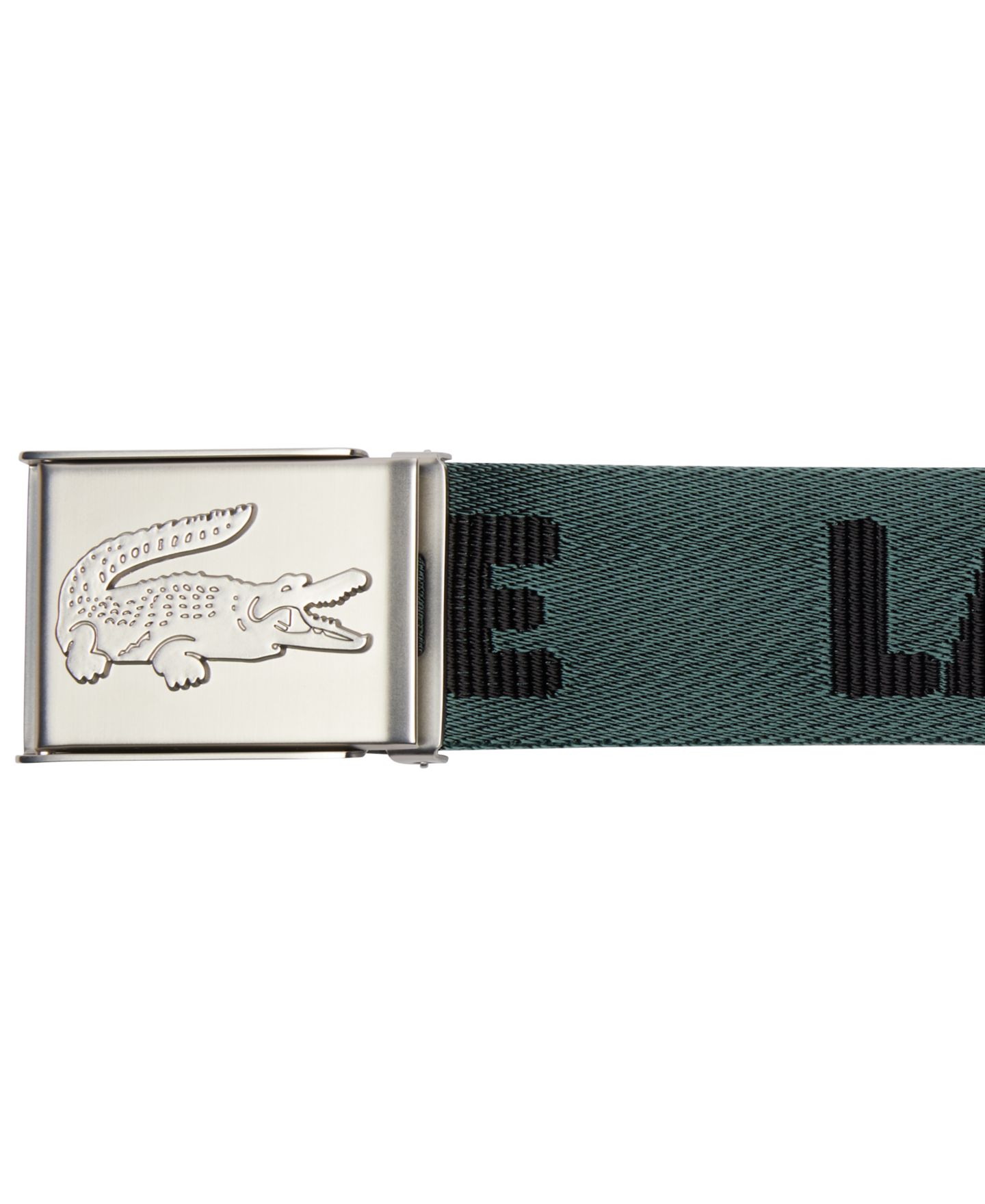 Мужской ремень Lacoste Jacquard Webbing Casual Belt, цвет: Чёрный — фото 3