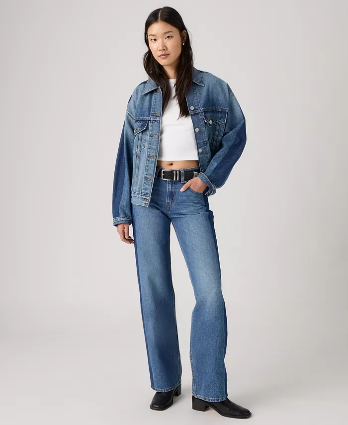 Women's Super-Low Double-Button Relaxed-Fit Denim Jeans - thumbnail 10