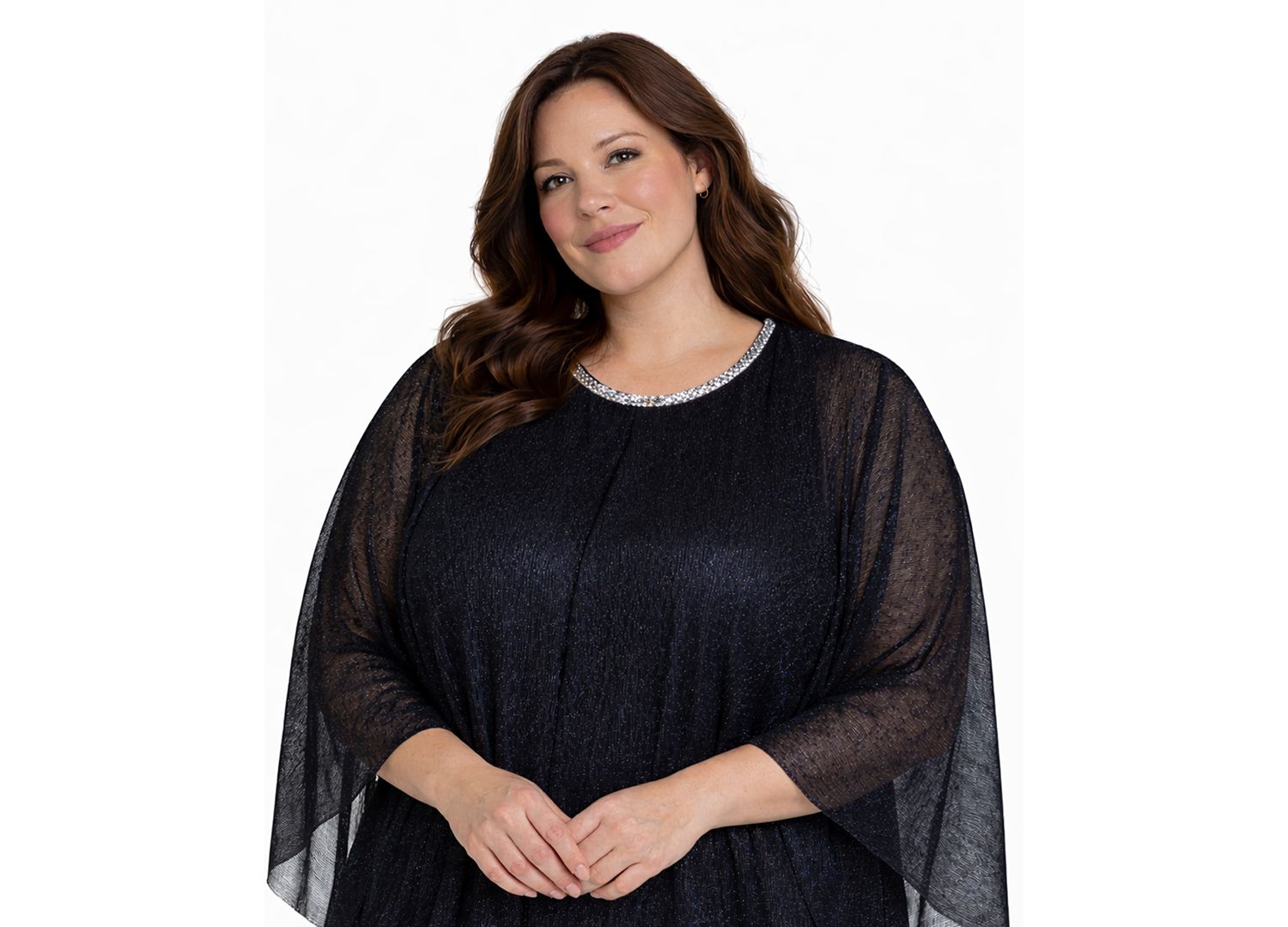 Plus Size Mock-Neck Top and Pants, 2-Piece Set