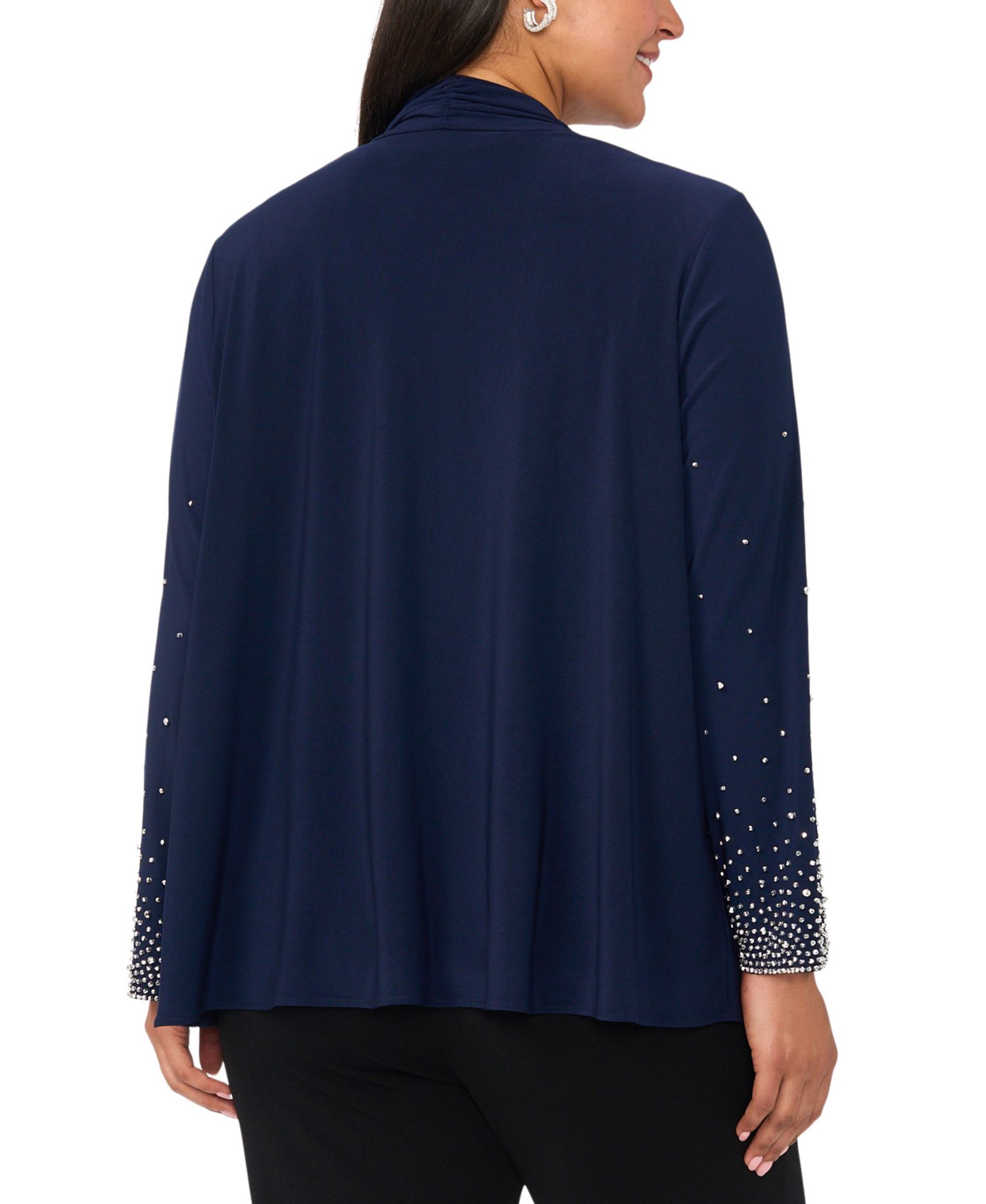 Plus-Size Long-Sleeve Round Neck Top