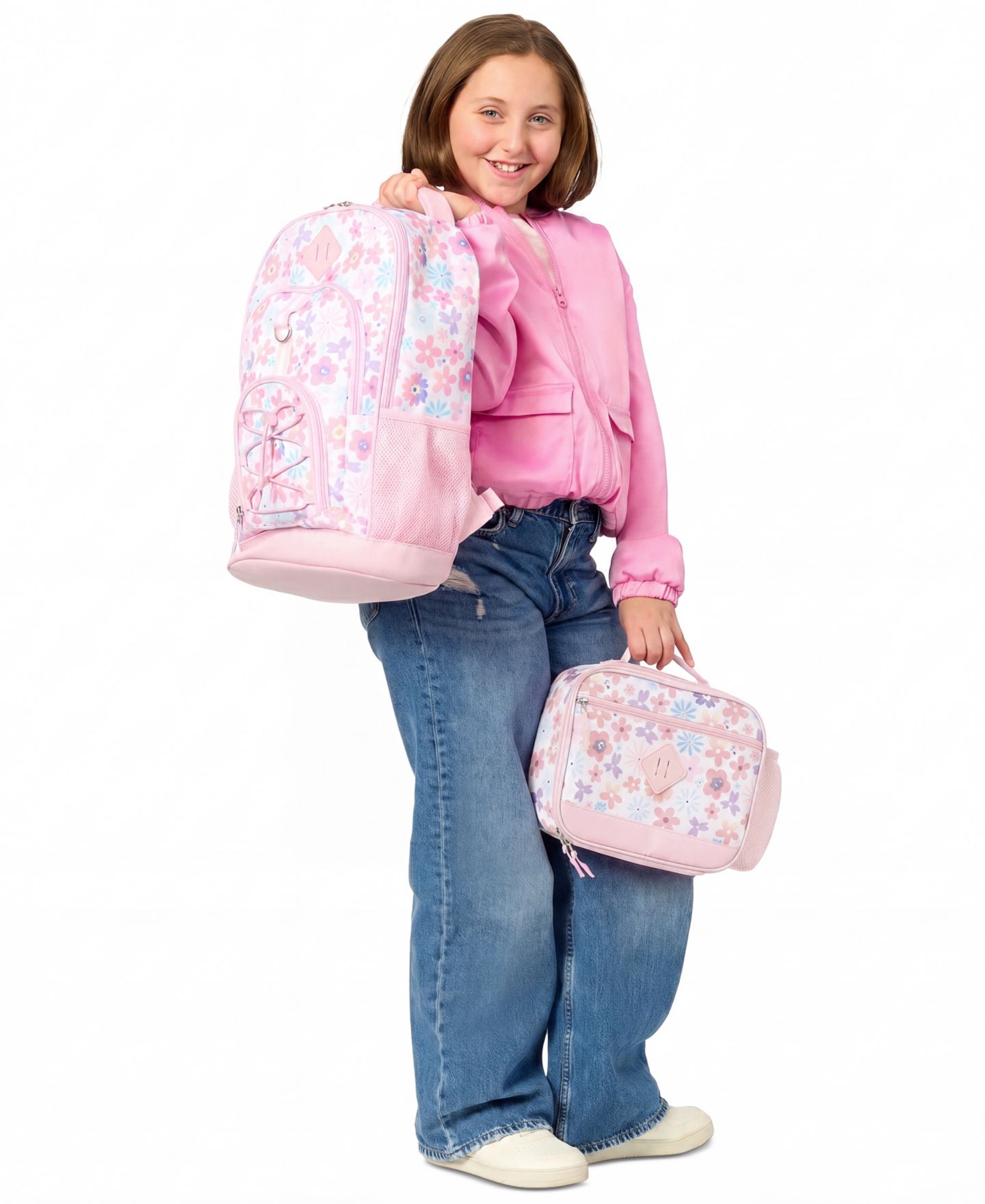 Сумки Rainbow Sugar Floral Backpack and Lunch Box, 2-Piece Set для девочек, цвет: Розовый — фото 7