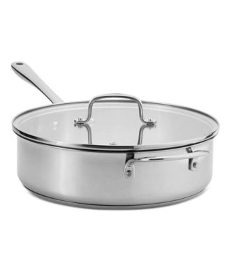 Stainless Steel 5-Quart Covered Flat Saut&eacute; Pan